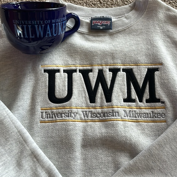 Jansport heavy weight sweatshirt UWMilwaukee + XLarge bowl Campus Store Lot - Picture 5 of 16